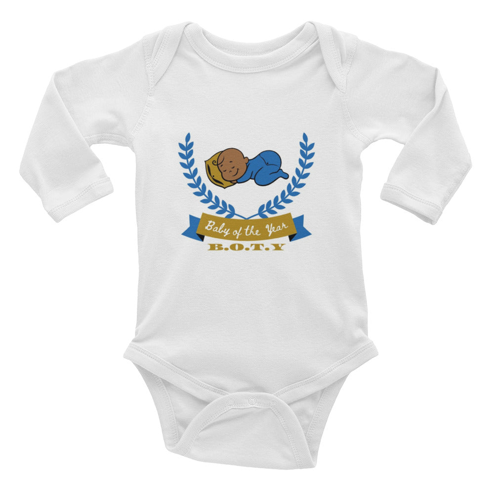 B.O.T.Y. BABY blk male Infant Long Sleeve Bodysuit